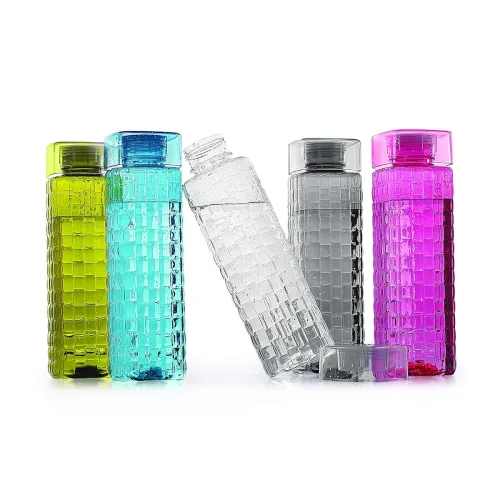 Image of Steelo Garnet Pet Plastic Water Bottle, 1 L, Set of 4, Multicolour