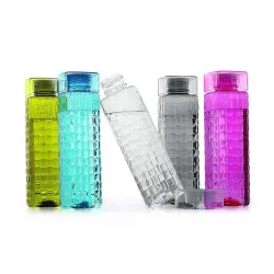 Steelo Garnet Pet Plastic Water Bottle, 1 L, Set of 4, Multicolour