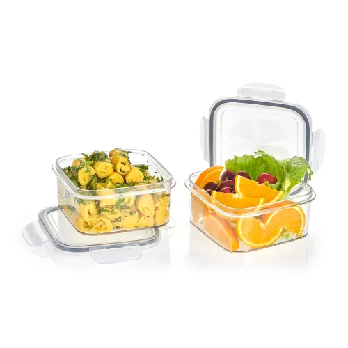 Image of Steelo Sofresh Plastic Kitchen Storage Square Container - 1000ml pack of 2
