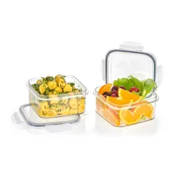 Steelo Sofresh Plastic Kitchen Storage Square Container - 1000ml pack of 2