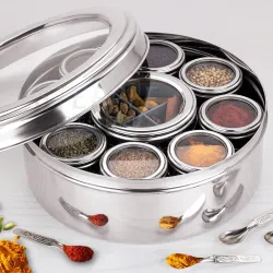 STEEPLE 12 In 1 Stainless Steel Masala Box For Kitchen