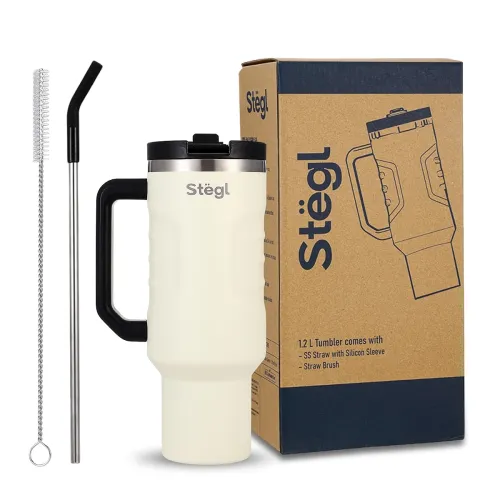 Image of Stegl 1.2L Stainless Steel Tumbler with Handle & Reusable Straw
