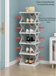 STELITE shoe rack,shoe stand for home,shoes stands,foldable shoe rack,shoe rack foldable Plastic Shoe Stand (GREY, 5 Shelves, DIY(Do-It-Yourself))