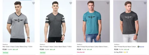 Image of Stellers Men's T-Shirts at minimum 78% Discount