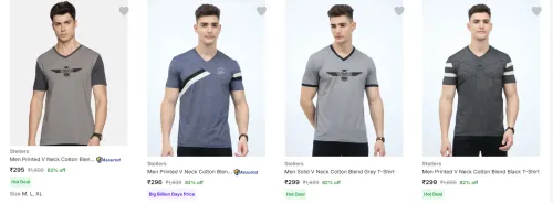 Image of Stellers Men's T-Shirts upto 82% Discount