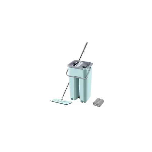 Image of STELLIX Flat Mop Set with Bucket & 2 Pads (Green)