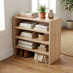 Step 4-Tier Wooden Shoe Rack & Organizer Stand