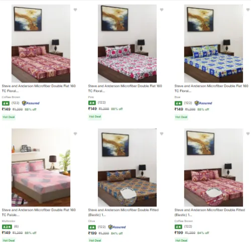 Image of Steve and Anderson Double Bedsheet from ₹149