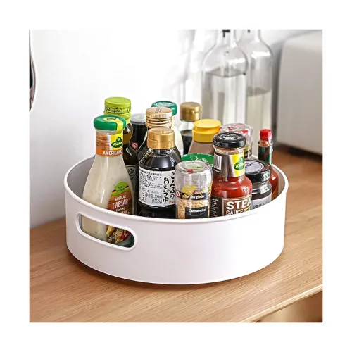 Image of Stewit Multi-Purpose 360° Rotating Organizer Tray/Kitchen Organizer/Multi- Function Rotating Tray/Cosmetics Organizer (O