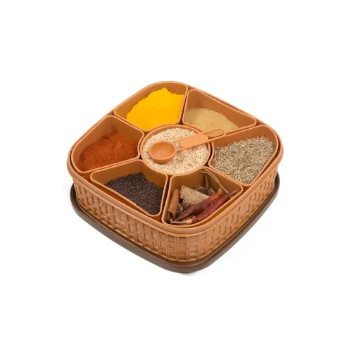 Image of Stewit Plastic Square 7 Sections Multipurpose Masala Box Set