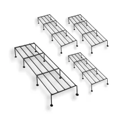 Stewit Premium Anti-Rust Metal Plant Stand for Balcony (Set of 4 Black)