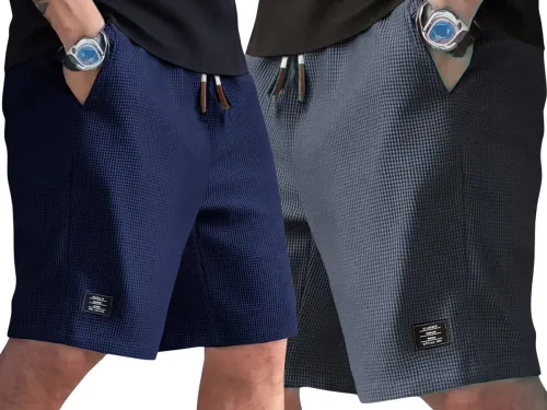Image of sti Pack of 2 Self Design Men Multicolor Regular Shorts