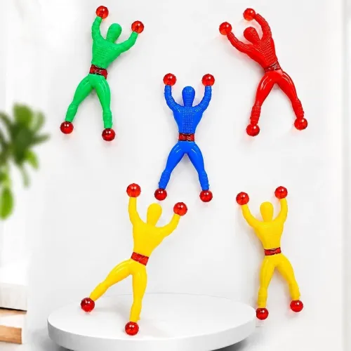 Image of Sticky Wall Climber Toy Flexible Figure Sticky Ball Hands-Feet Pack of 5