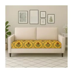 STITCHNEST 2 Seater Sofa Seat Cover |Traditional Floral | Spandex Blend