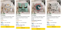 STITCHNEST Merry Christmas Cushion Cover Starting @ ₹49 
