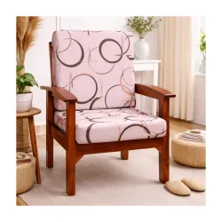 STITCHNEST Contour Fit Series Stretchable Printed Wooden Sofa Cover (Pack of 2) – Elastic Wooden Chair Cover | Wooden 