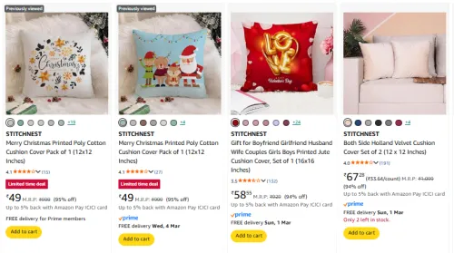 Image of STITCHNEST Cushion Cover starting @ ₹49