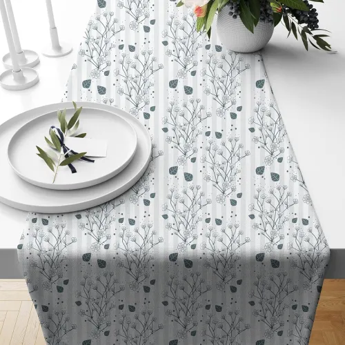 Image of Stitchnest Floral Poly-Cotton Table Runner