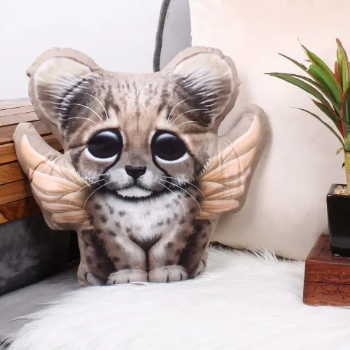 Image of STITCHNEST Leopard Cub Shaped Cushion