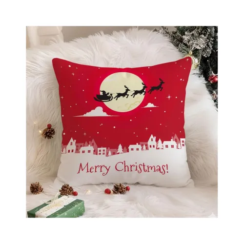 Image of STITCHNEST Merry Christmas Printed Cushion Cover 