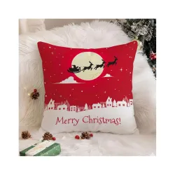 STITCHNEST Merry Christmas Printed Cushion Cover