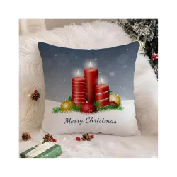 STITCHNEST Merry Christmas Printed Poly Cotton Cushion Cover Po1