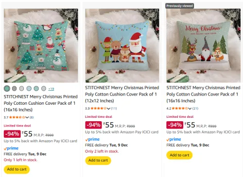 Image of Stitchnest Printed Cushion Cover Starting @ ₹55