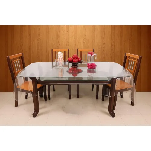 Image of STITCHNEST PVC Transparent 4 Seater Dining Table Cover (40X60 Inch)