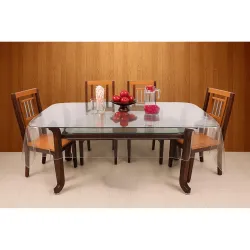 STITCHNEST PVC Transparent 4 Seater Dining Table Cover (40X60 Inch)