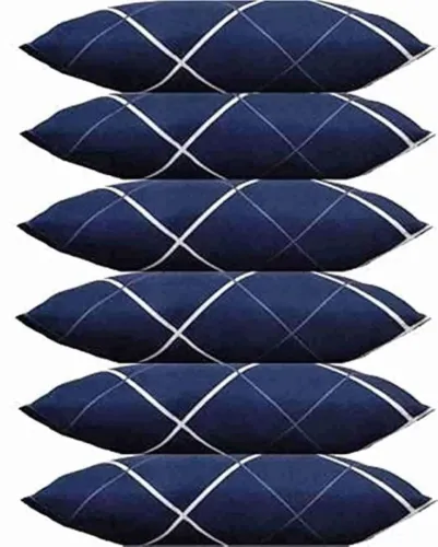 Image of STOMIA Polyester Fibre Solid Sleeping Pillow Pack of 6  (Blue)