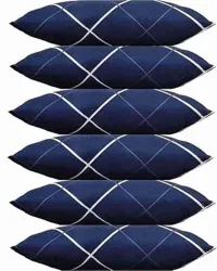 STOMIA Polyester Fibre Solid Sleeping Pillow Pack of 6  (Blue)