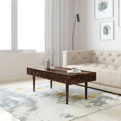 Image of Stone & Beam Diara Solid Sheesham Wood Coffee Table