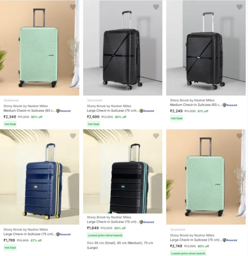 Image of Stony Brook By Nasher Miles Suitcases @ Minimum 80% Discount