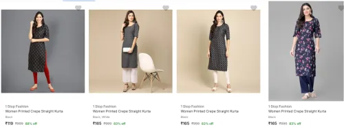 Image of 1 Stop Fashion Women Kurta Starting @ ₹119