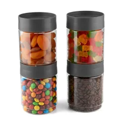 Storage Jar Set of 4 (1000ml x 4), Transparent | Perfect For Grains, Pulses, Spice, Cereals, Cookies, Pickels, Dry Fruit
