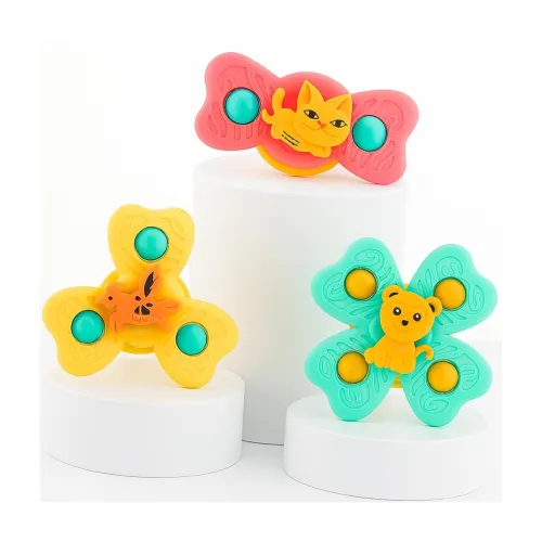 Image of Storio Baby Products Bath Toys Suction Cup Spinner Toy (Set of 3) 