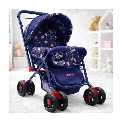 Image of Storio Baby Stroller /Pram for Newborn to 3 Years | 5-Point Safety Harness | Adjustable Backrest | Reversible Handle | 3