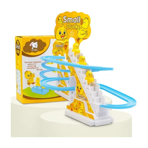 Image of Storio Duck Slide Track Set Toys for Kids - Ducklings Stair Climbing Toys for Kids, Escalator Toy with Lights and Music 