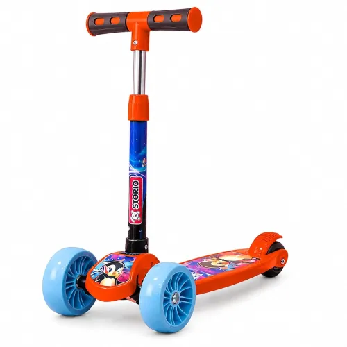 Image of Storio Foldable Kick Scooter for Kids Wide Deck with PVC Wheels,