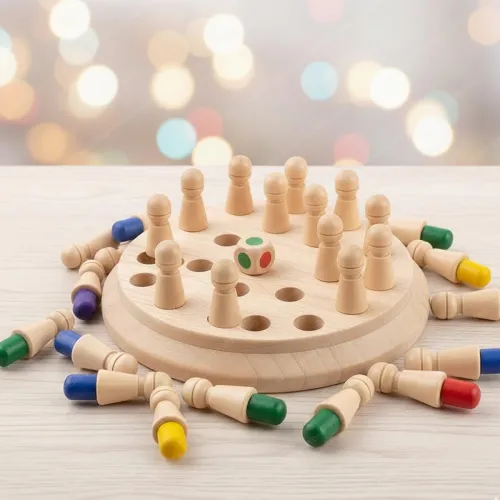 Image of Storio Educational Learning Geometric Shape Memory Chess Puzzle | Quick Color, Shape Matching Board Game | Sensory Educa
