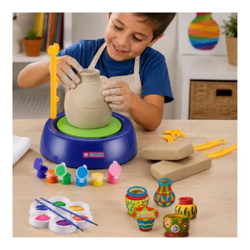 Image of Storio Kids Art & Craft Pottery Wheel Kit|DIY Battery Operated Pottery Making