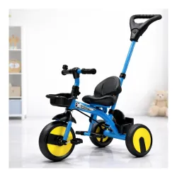 Storio Kids Tricycle with Parental Handle, Bell & Storage Basket