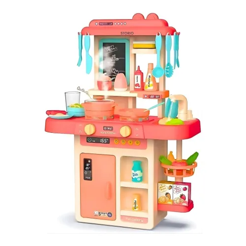 Image of Storio Kitchen Set for Girls, Kids Kitchen Set with Gas Sound & Light