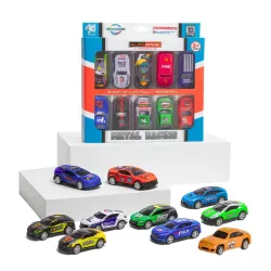 Storio Mini Racing Metal Cars Set for Kids (Pack of 10)