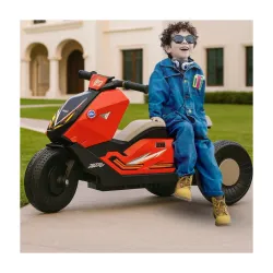 Storio Racer Electric Battery-Operated Ride-On Bike for Kids 6V Battery MP3 Player USB Bluetooth