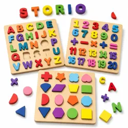 Storio Toys 3 in 1 Wooden Puzzles 