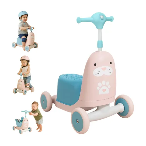 Image of Storio Twitty 3 in 1 Baby Activity Walker Kick Scooter Rideon for Kids