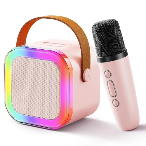 Image of Storio Rechargeable Bluetooth Karaoke Speaker with Mic LED Lights