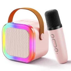 Storio Rechargeable Bluetooth Karaoke Speaker with Mic LED Lights