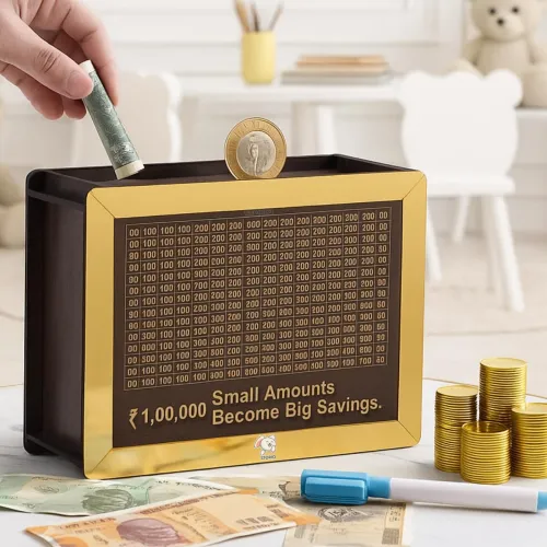 Image of Storio Wooden Piggy Bank with Counter